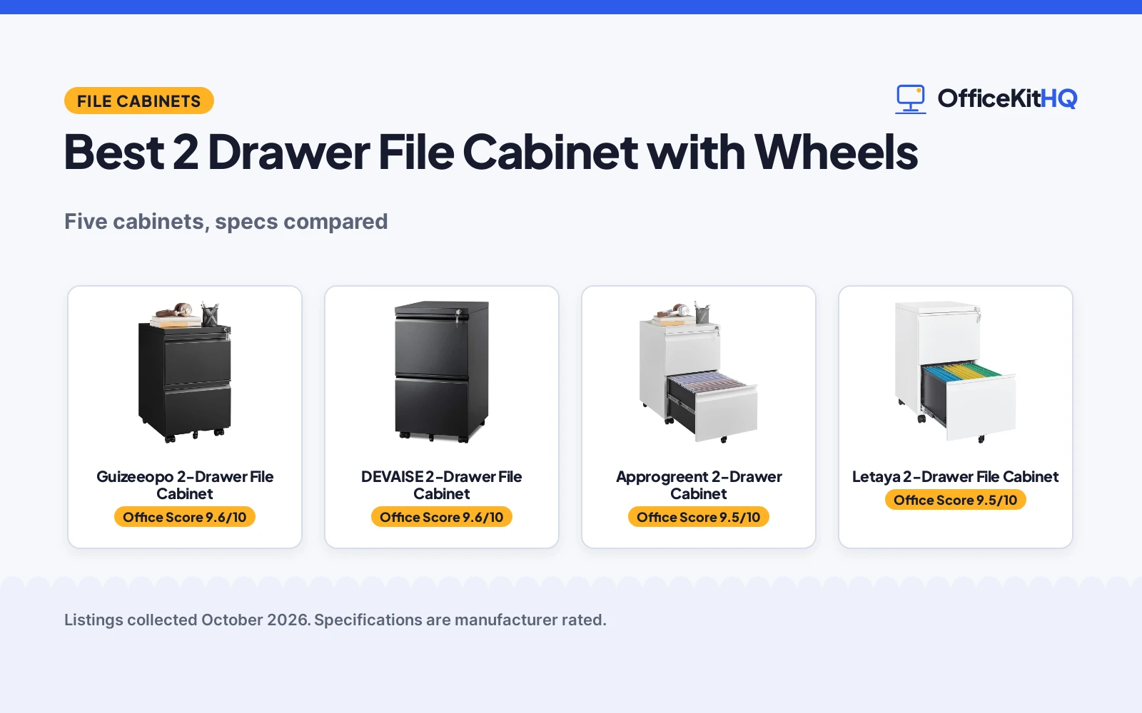 Best 2 Drawer File Cabinet with Wheels (2026): 5 Compared