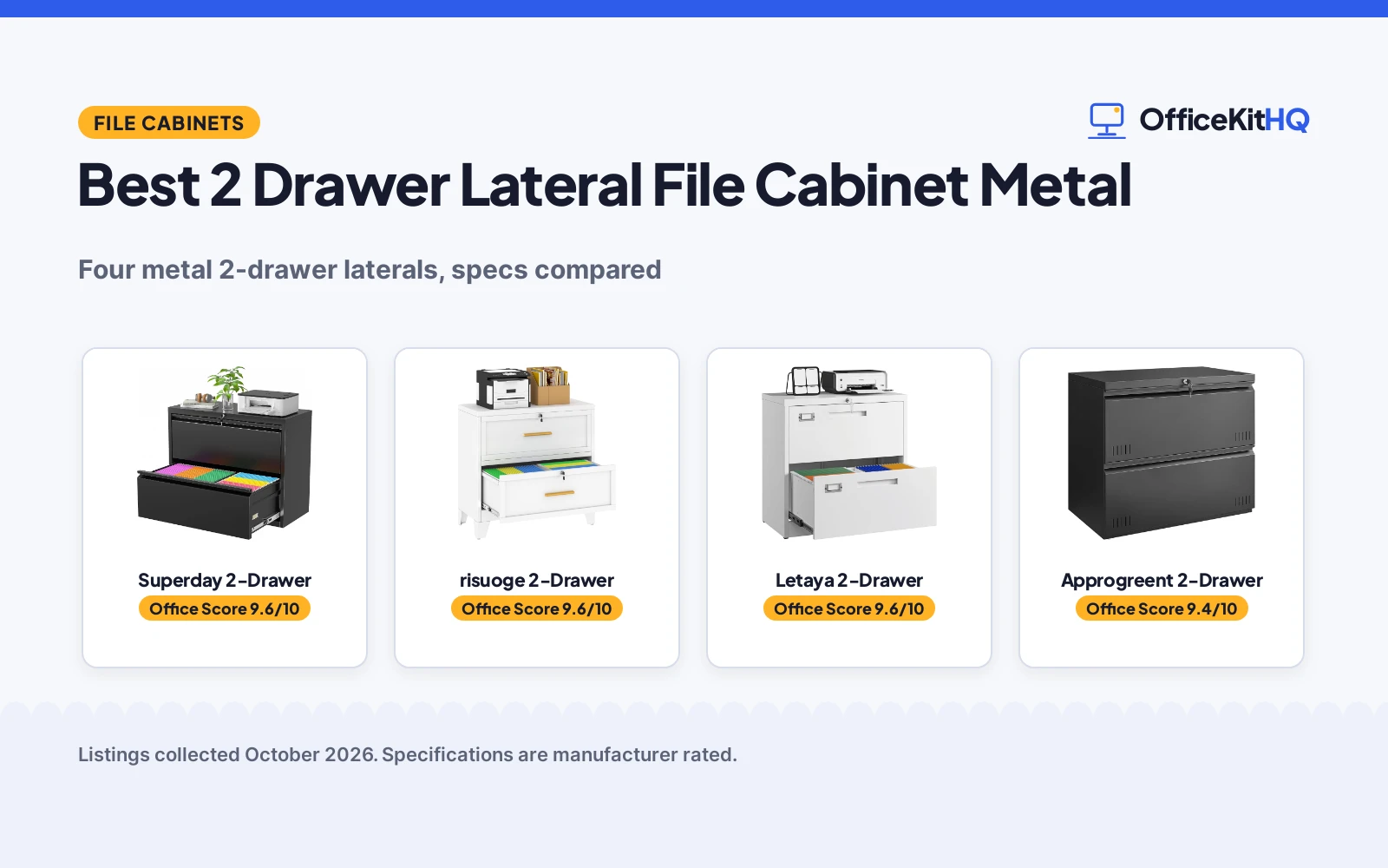 Best 2 Drawer Lateral File Cabinet Metal (2026): 4 Compared