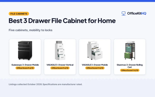 Best 3 Drawer File Cabinet for Home (2026): 5 Compared