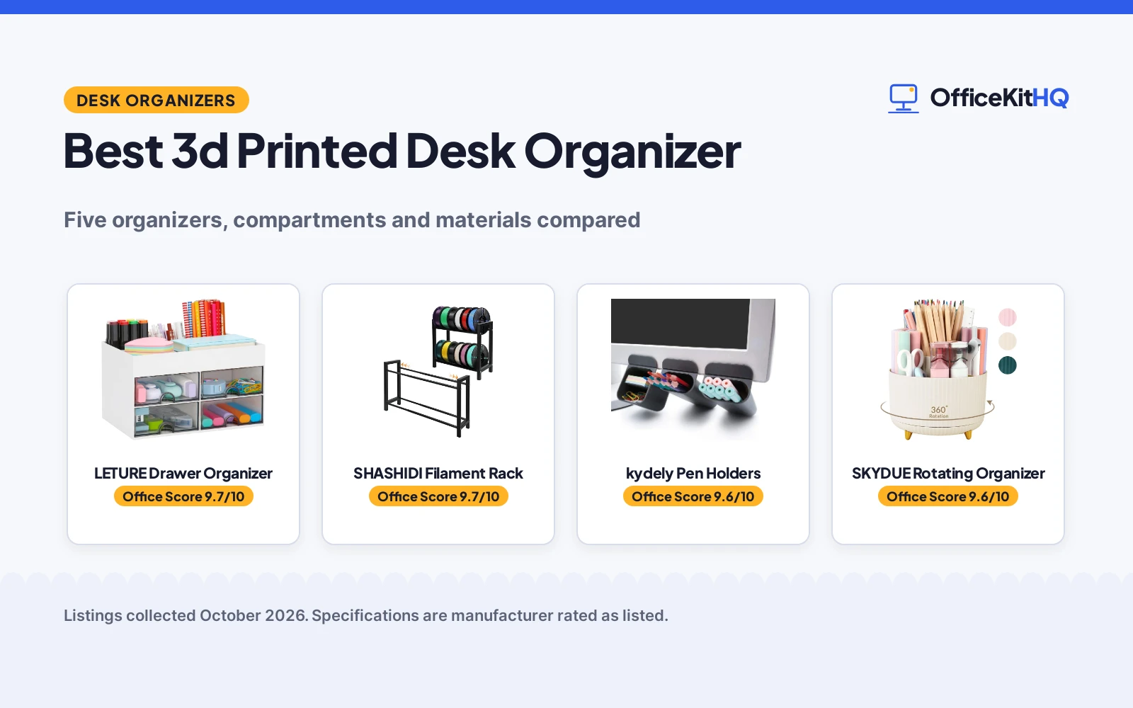 Best 3d Printed Desk Organizer (2026): 5 Picks Compared