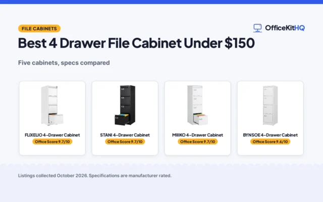 Best 4 Drawer File Cabinet Under $150 (2026): 5 Compared