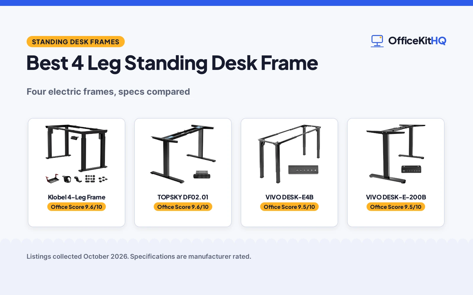 Best 4 Leg Standing Desk Frame (2026): 4 Picks Compared