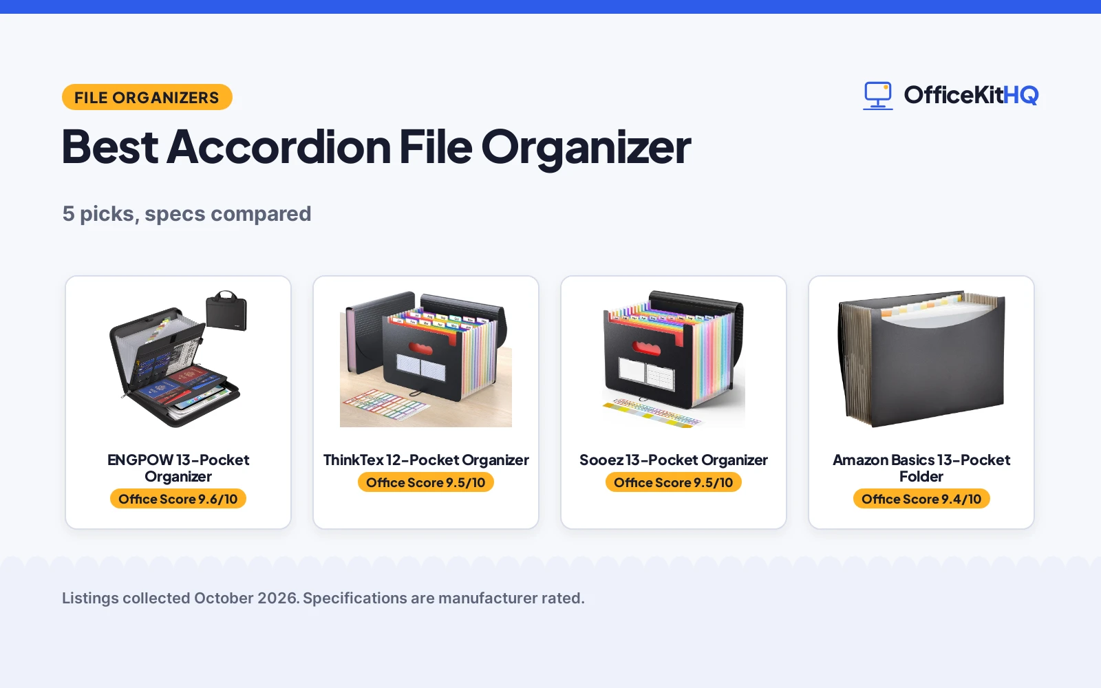 Best Accordion File Organizer (2026): 5 Picks Compared