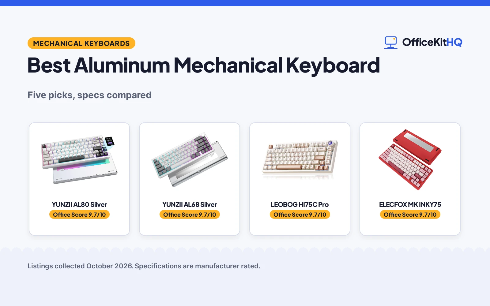 Best Aluminum Mechanical Keyboard (2026): 5 Compared