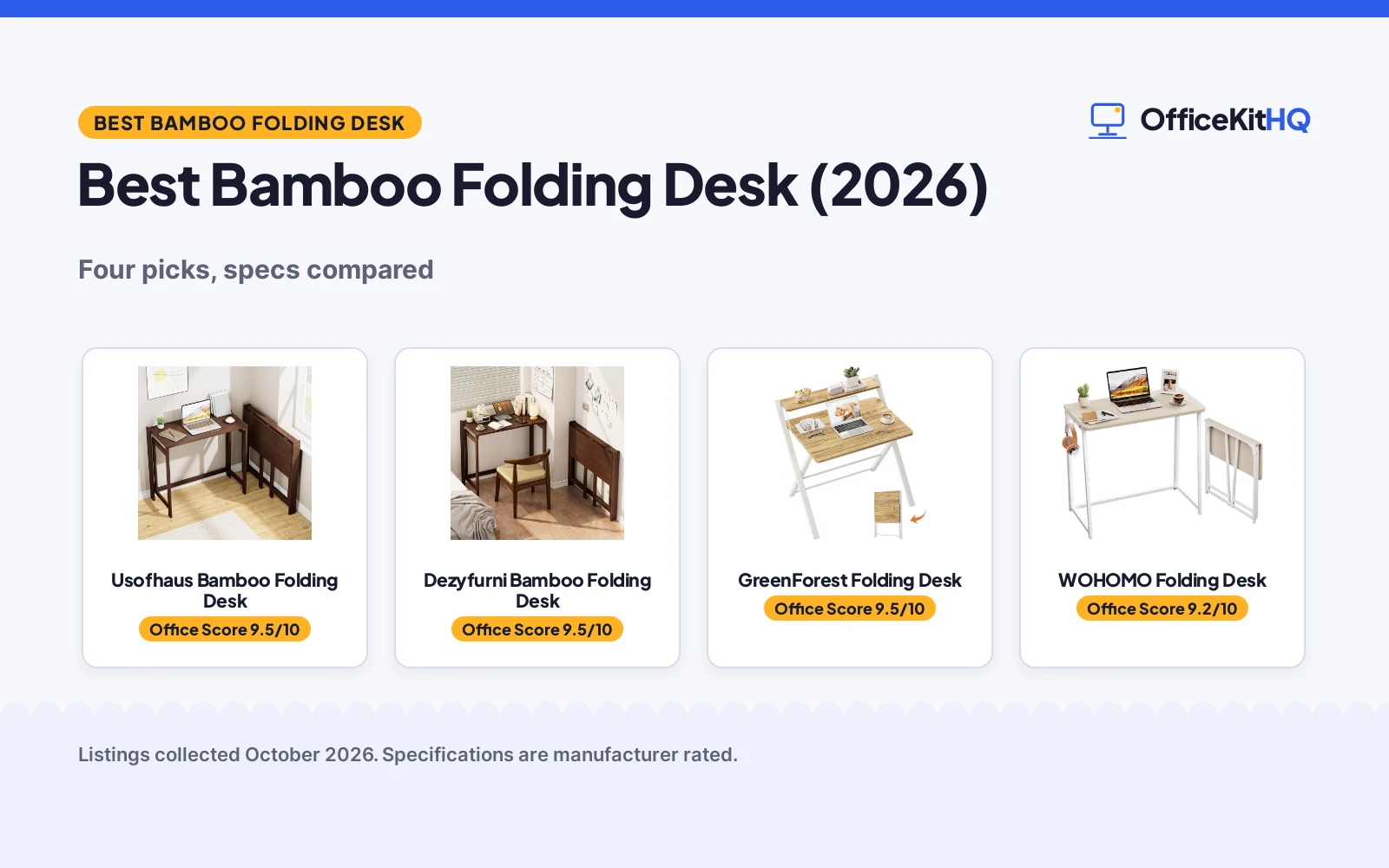 Best Bamboo Folding Desk (2026): 4 Picks Compared