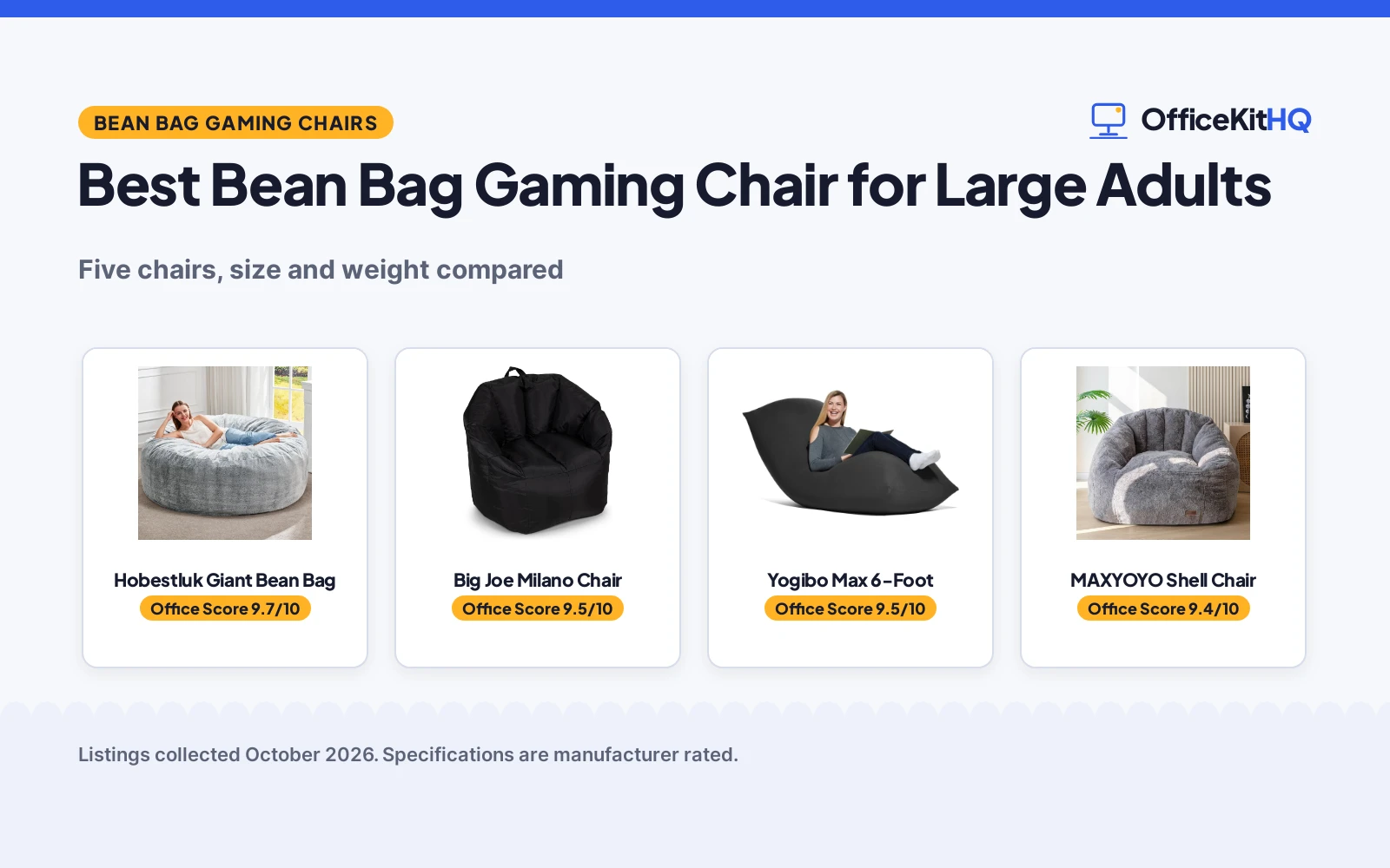 Best Bean Bag Gaming Chair for Large Adults (2026): 5 Chairs Compared