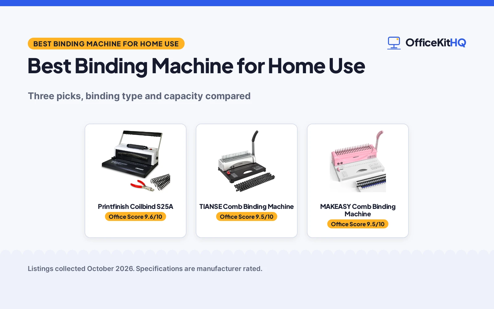 Best Binding Machine for Home Use (2026): 3 Picks Compared