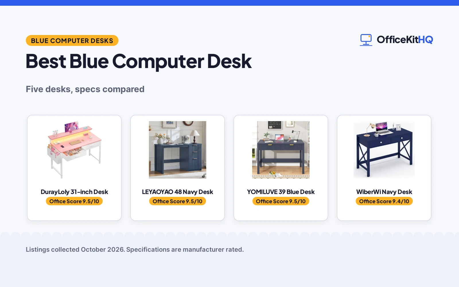 Best Blue Computer Desk (2026): 5 Desks Compared