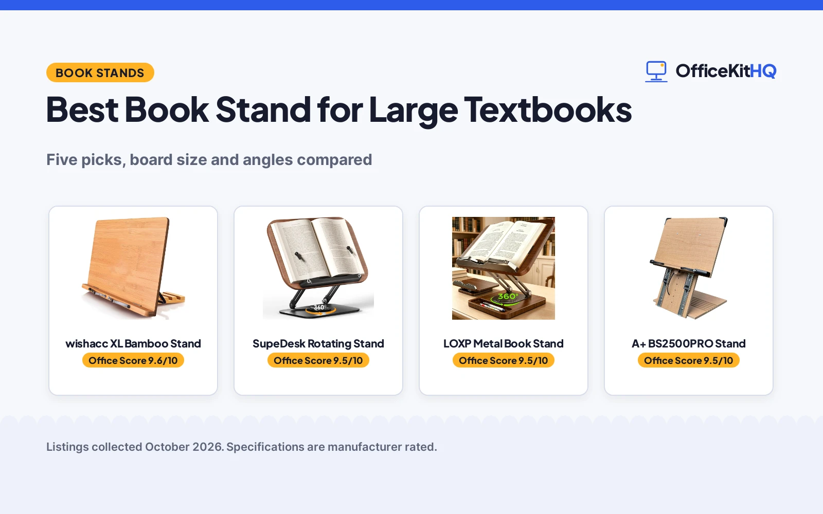 Best Book Stand for Large Textbooks (2026): 5 Compared