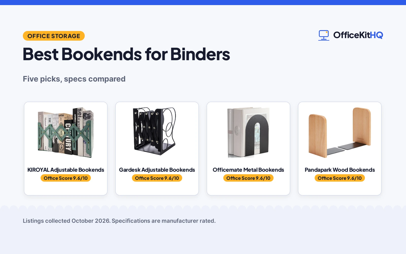 Best Bookends for Binders (2026): 5 Picks Compared