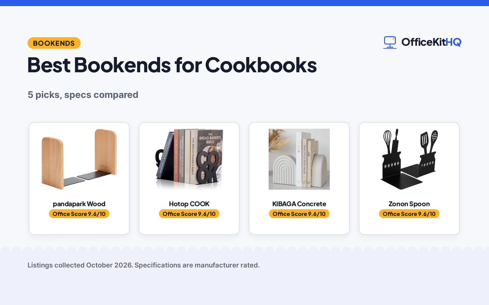Best Bookends for Cookbooks (2026): 5 Picks