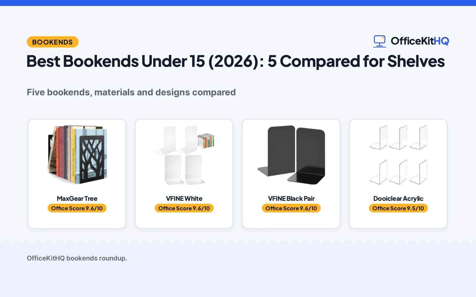 Best Bookends Under 15 (2026): 5 Compared for Shelves