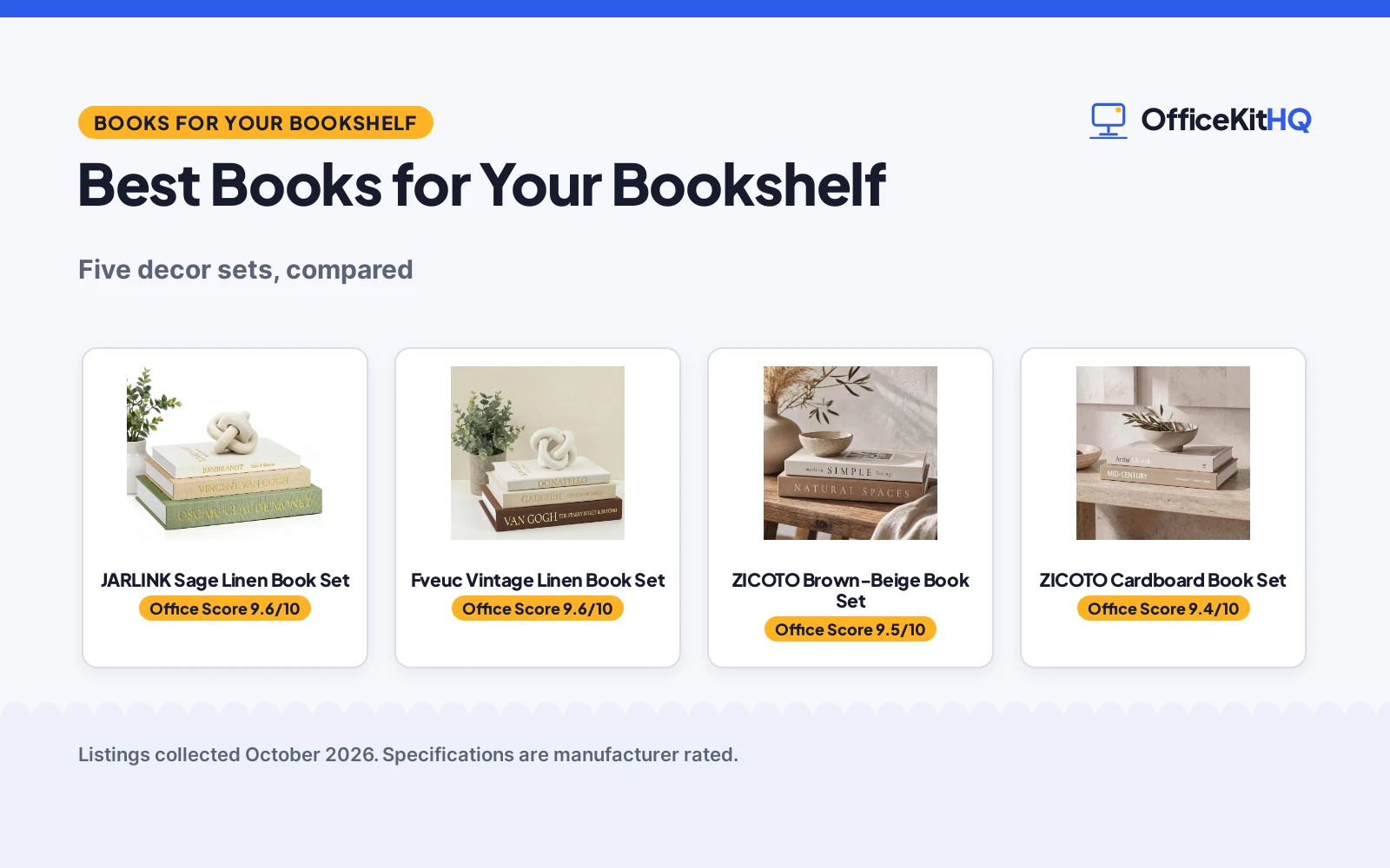 Best Books for Your Bookshelf: 5 Decor Sets Compared