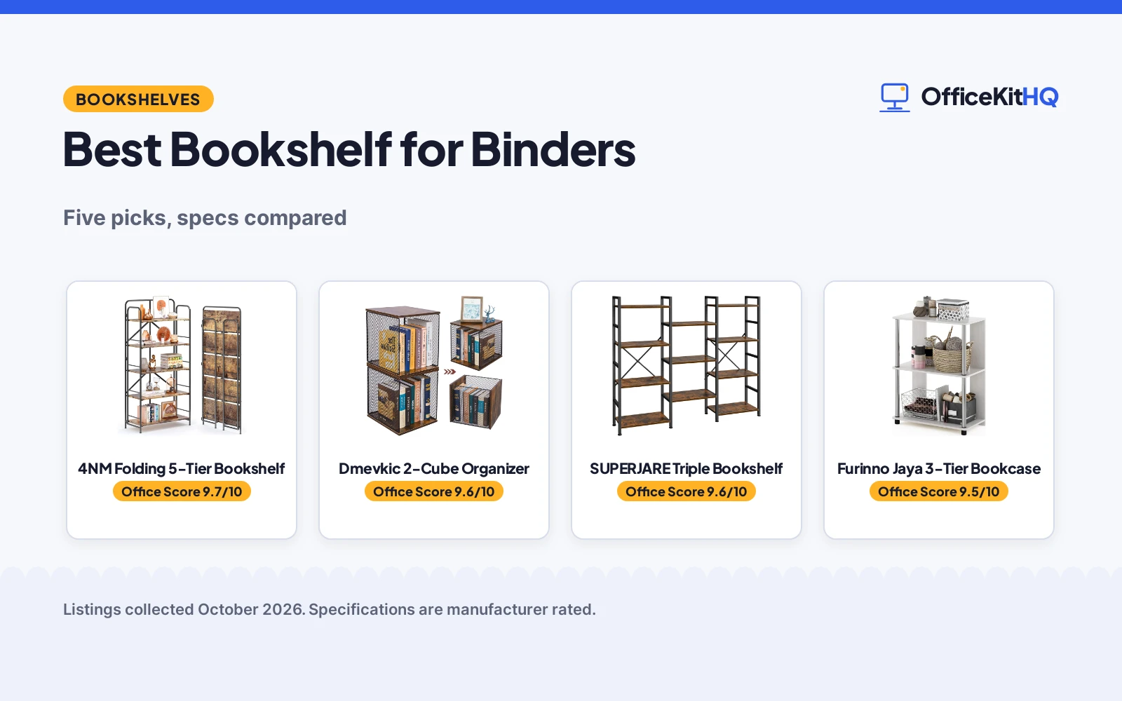 Best Bookshelf for Binders (2026): 5 Picks Compared