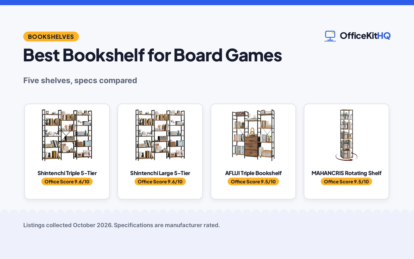 Best Bookshelf for Board Games (2026): 5 Shelves Compared