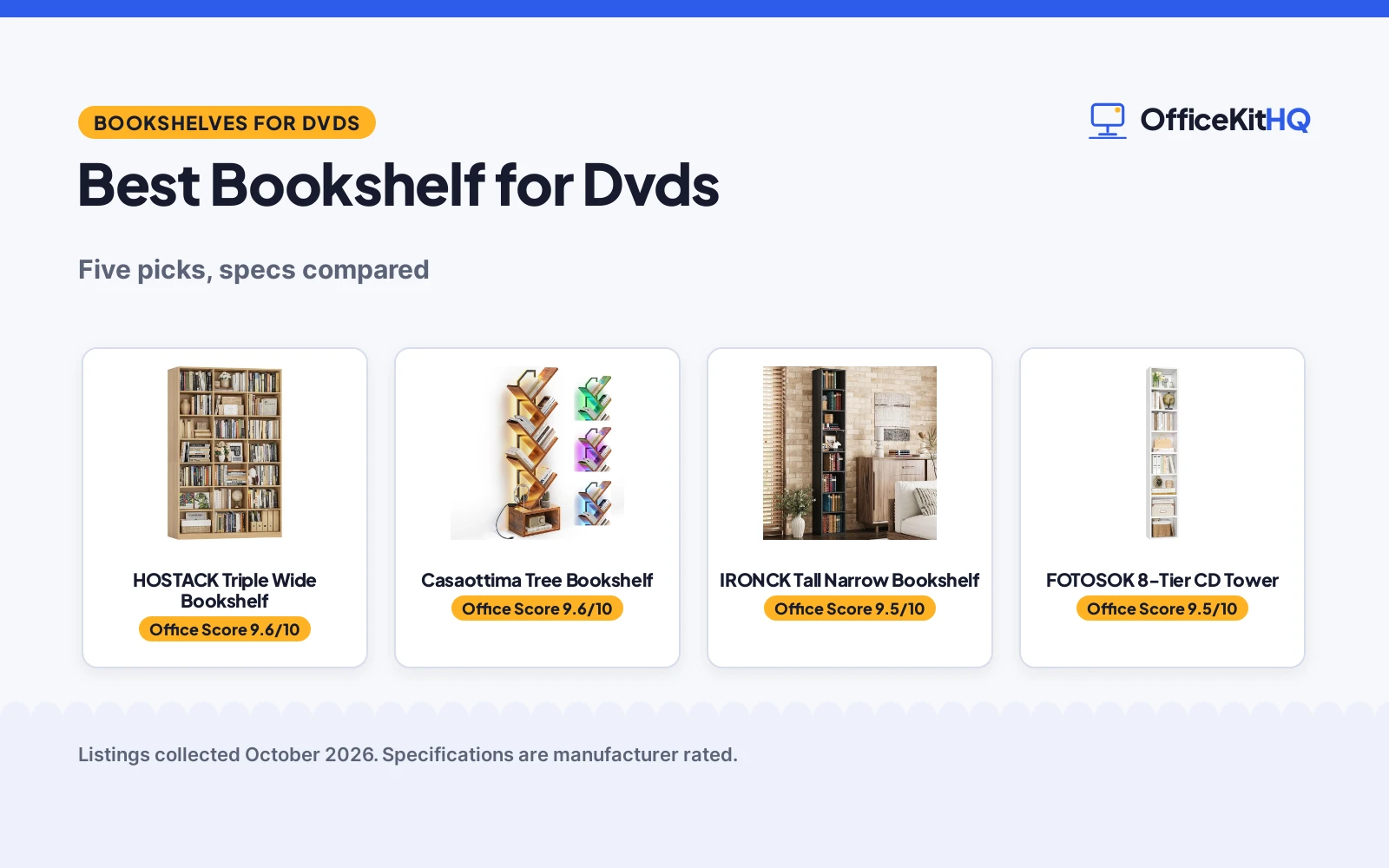 Best Bookshelf for Dvds (2026): 5 Picks Compared
