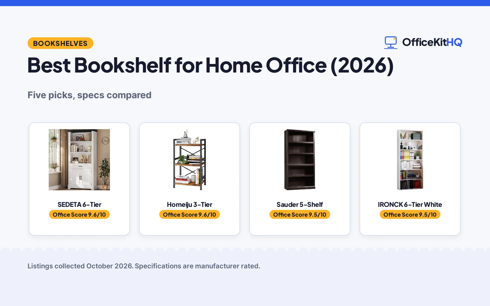 Best Bookshelf for Home Office (2026): Five Picks Compared