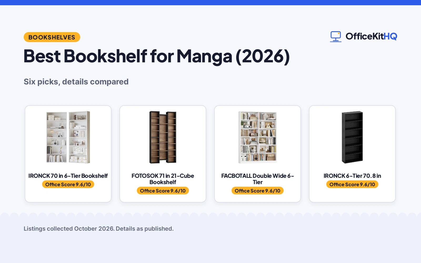 Best Bookshelf for Manga (2026): 6 Compared