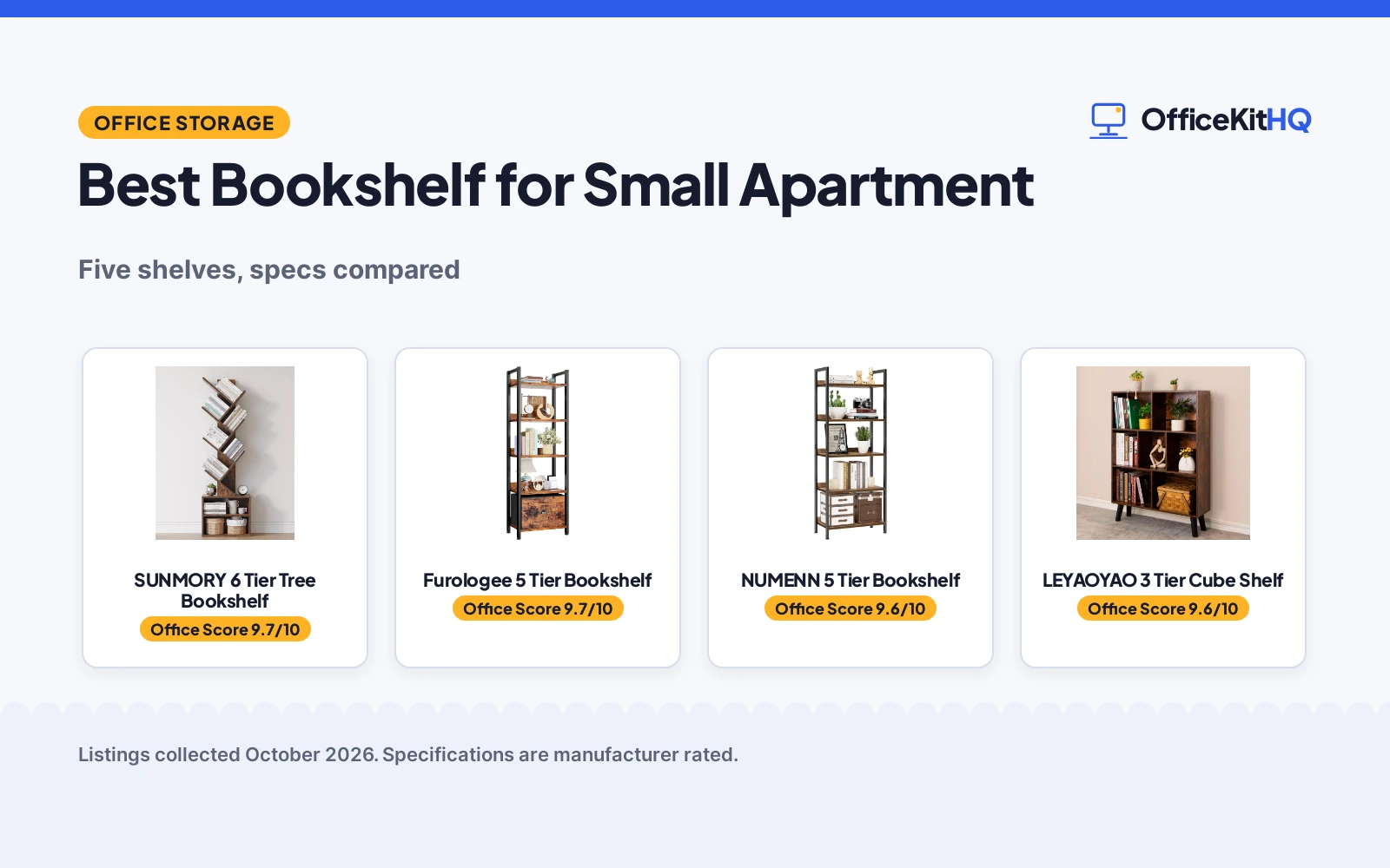 Best Bookshelf for Small Apartment (2026): 5 Compared