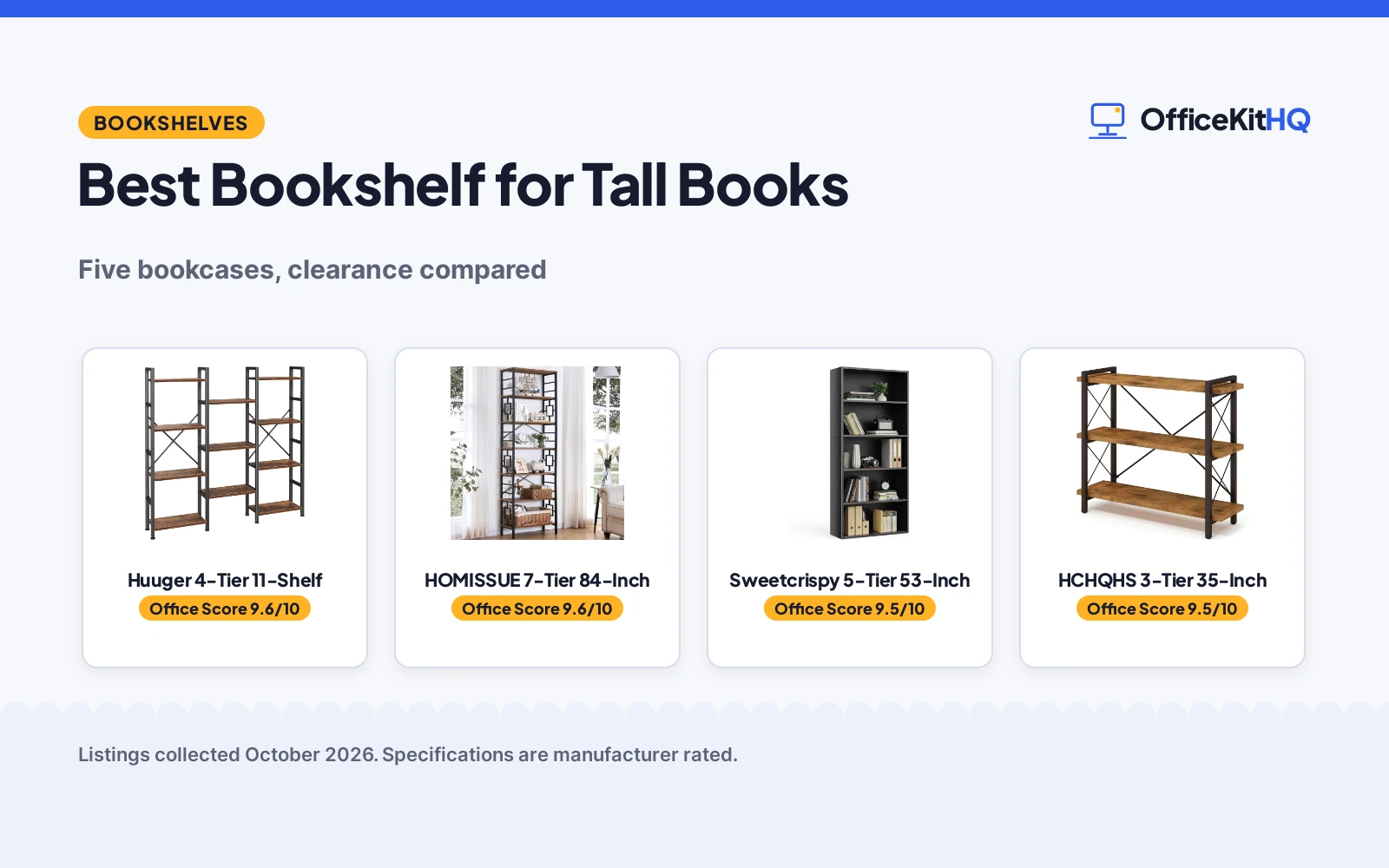 Best Bookshelf for Tall Books (2026): 5 Compared