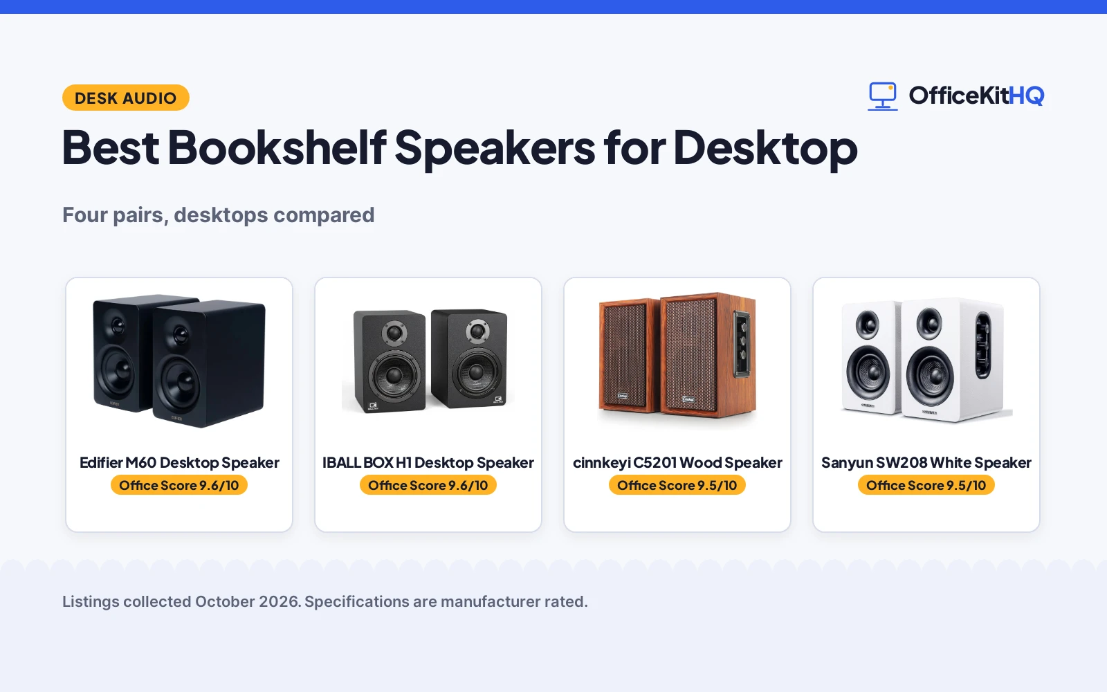 Best Bookshelf Speakers for Desktop (2026): 4 Compared