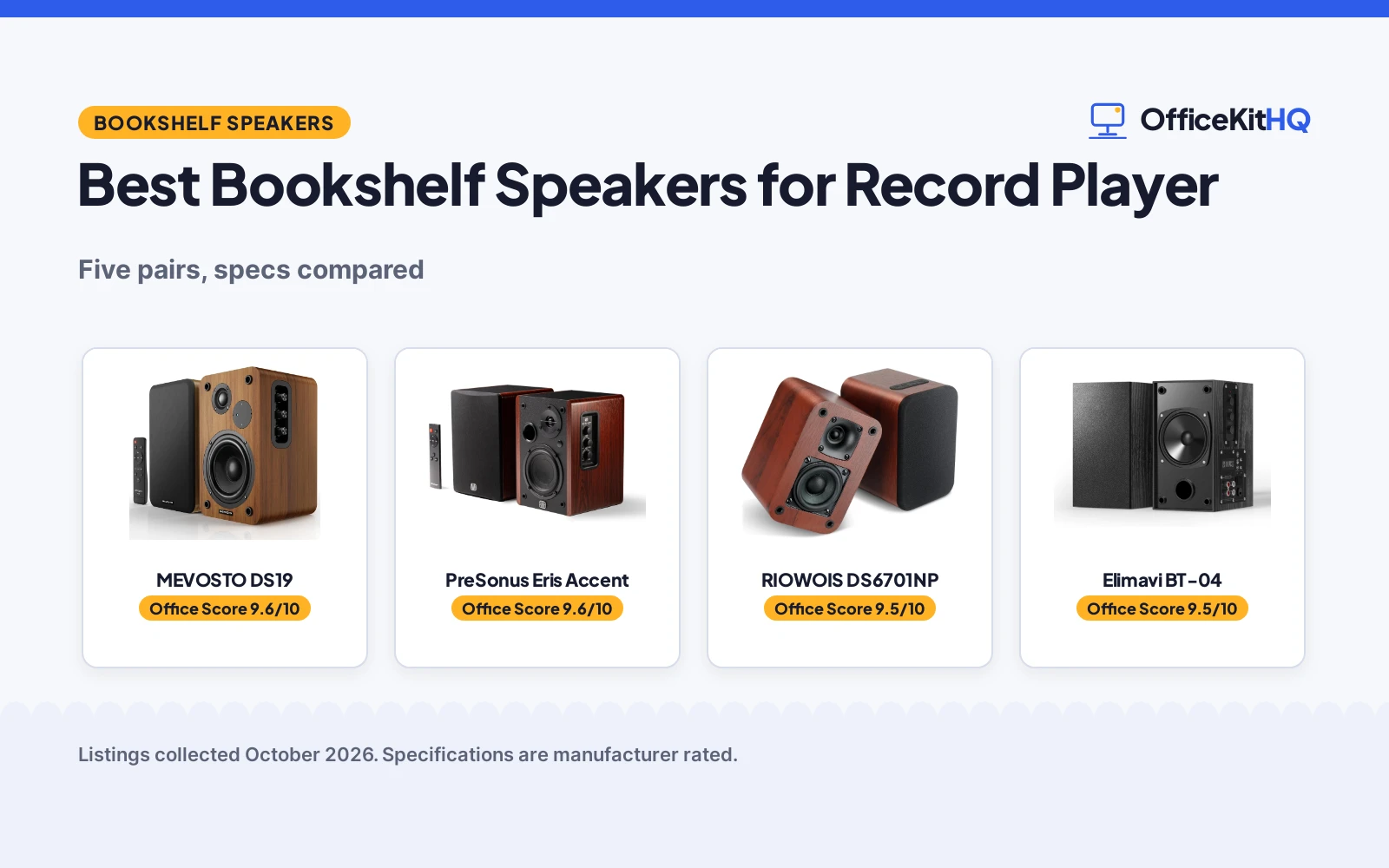 Best Bookshelf Speakers for Record Player: 5 Compared