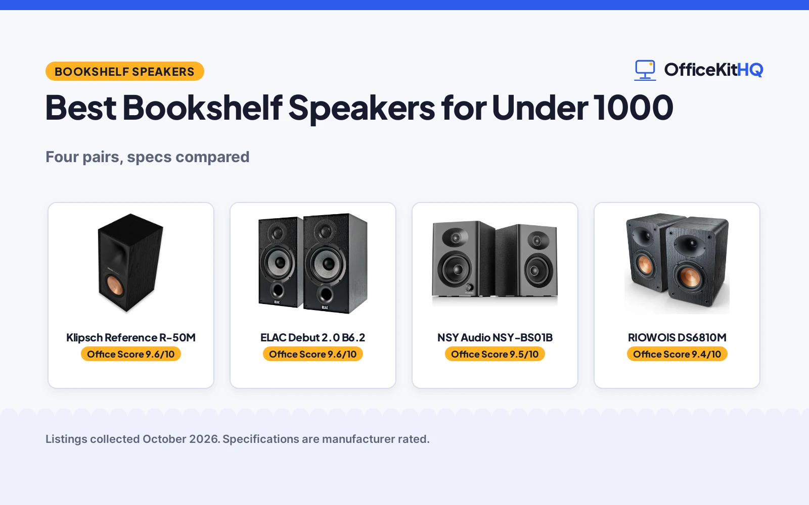 Best Bookshelf Speakers for Under 1000 (2026): 4 Compared