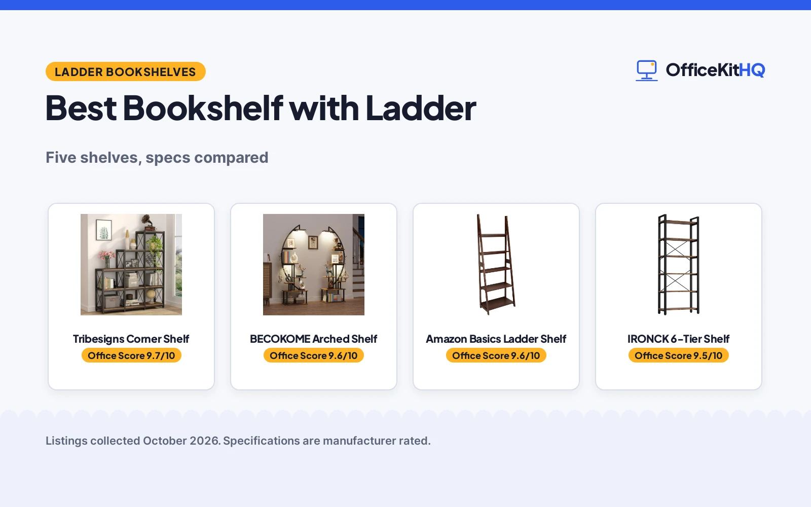 Best Bookshelf with Ladder (2026): 5 Shelves Compared