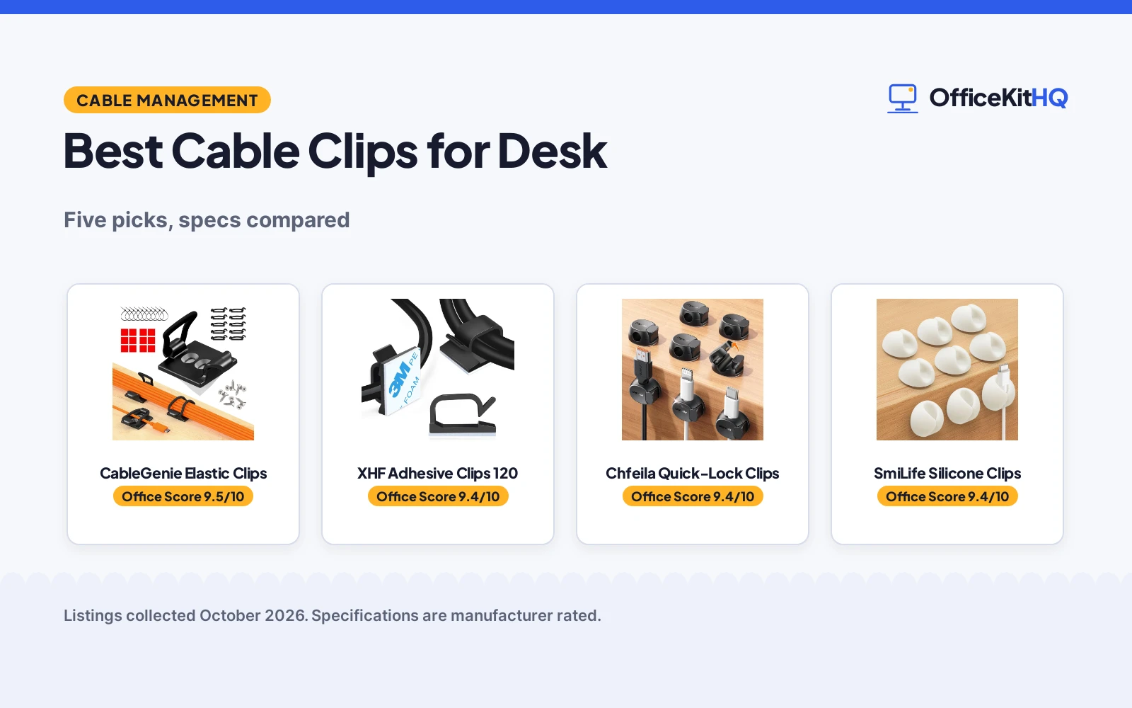 Best Cable Clips for Desk (2026): 5 Picks Compared