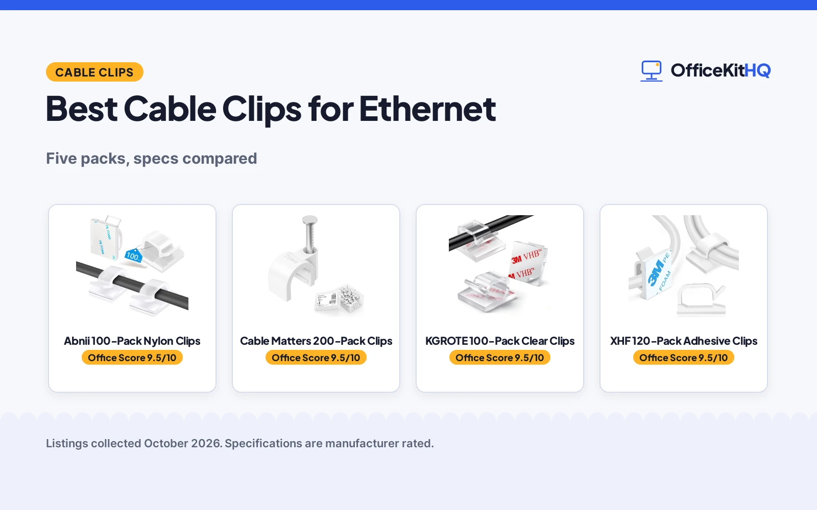 Best Cable Clips for Ethernet (2026): 5 Compared