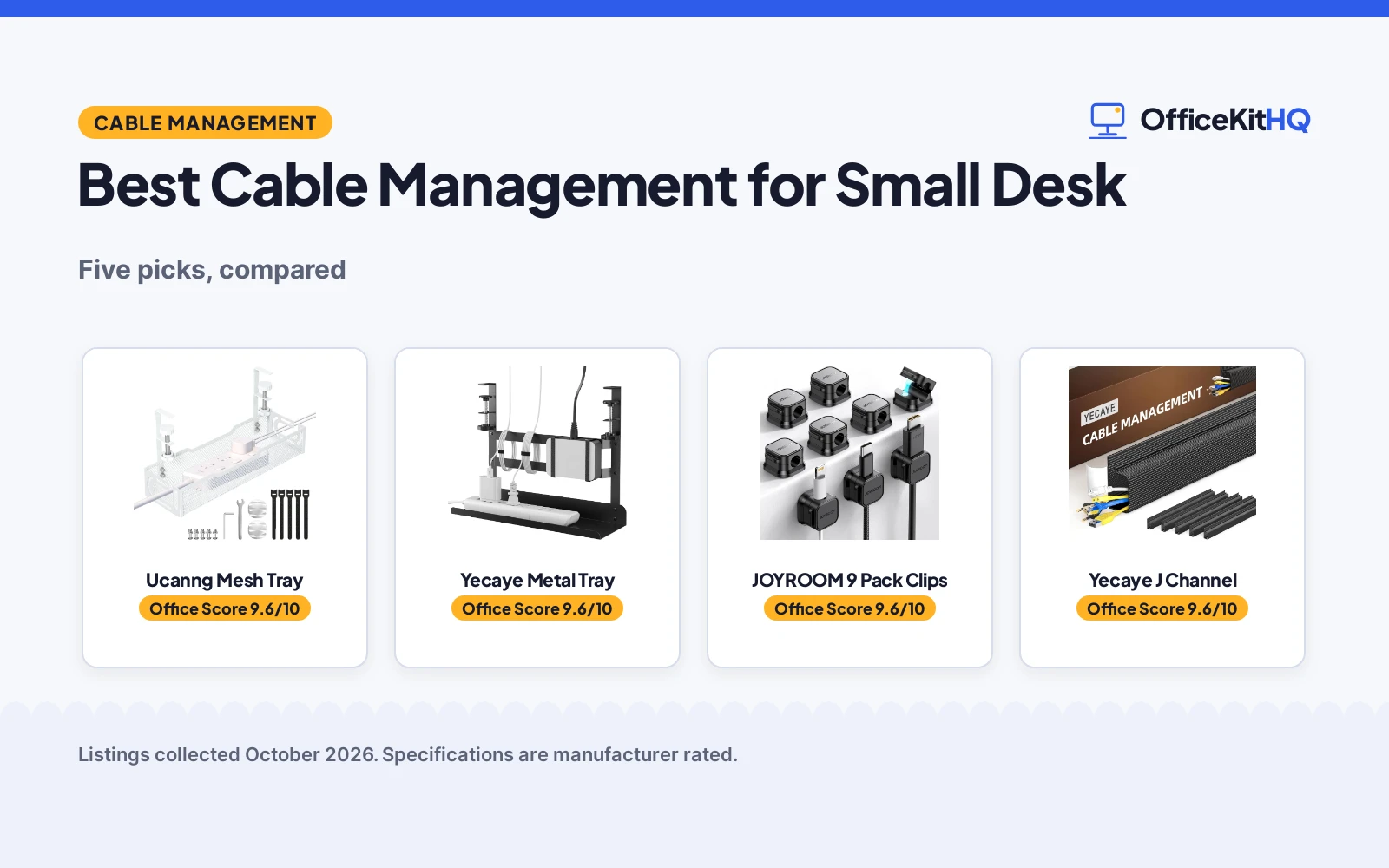Best Cable Management for Small Desk (2026): 5 Picks