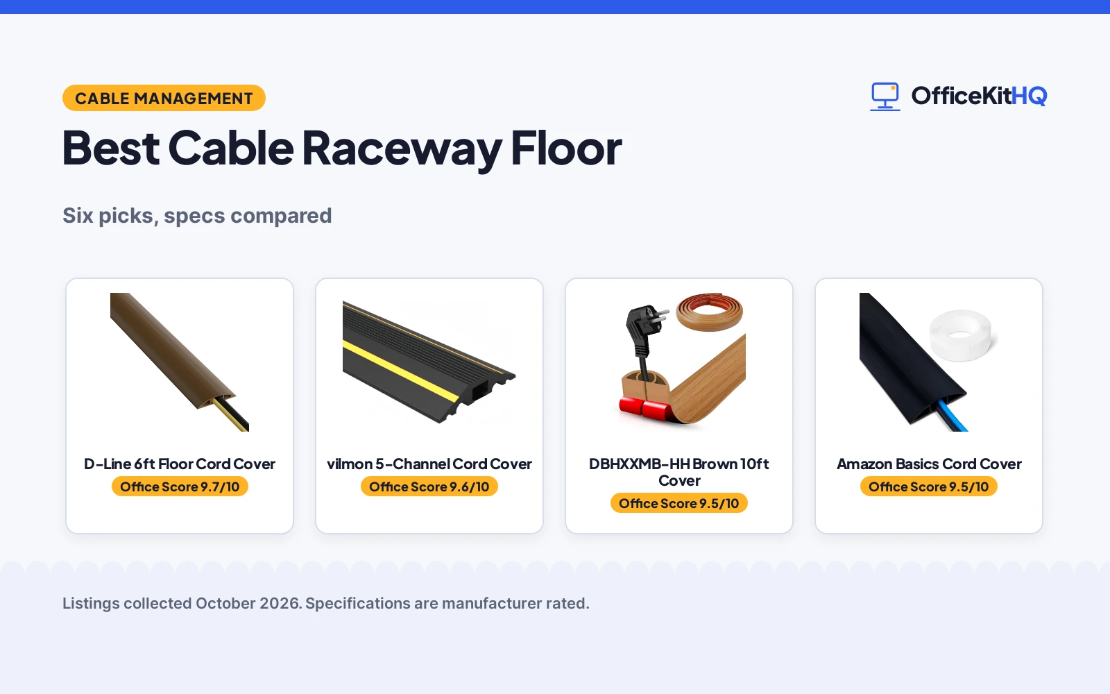 Best Cable Raceway Floor (2026): 6 Picks Compared