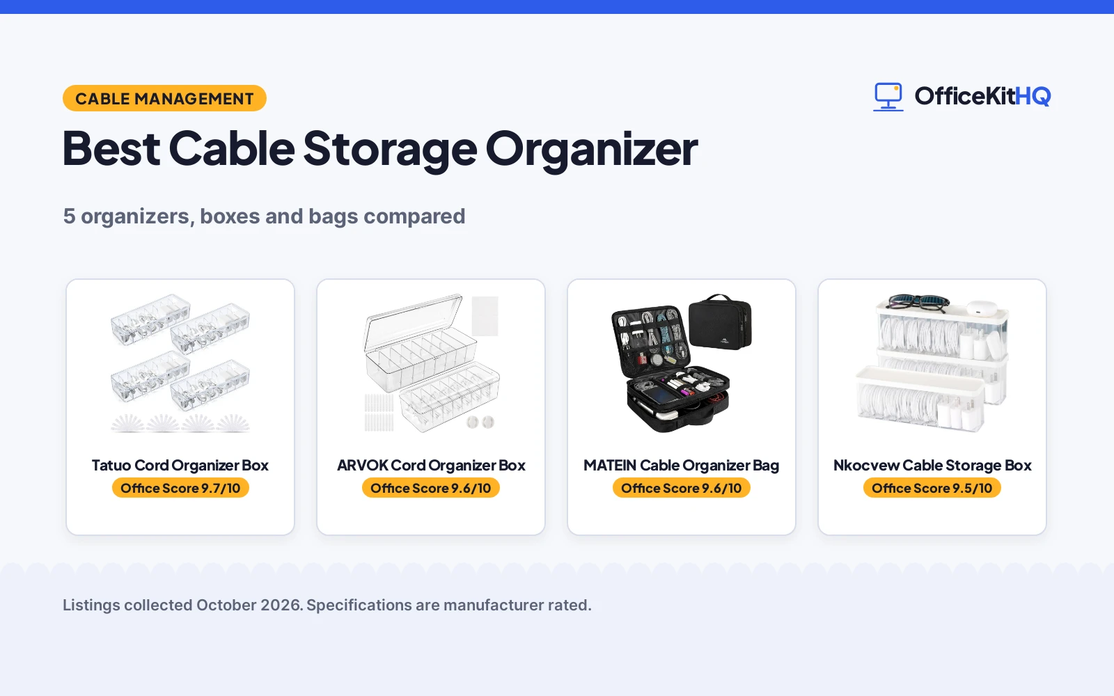 Best Cable Storage Organizer (2026): 5 Picks Compared