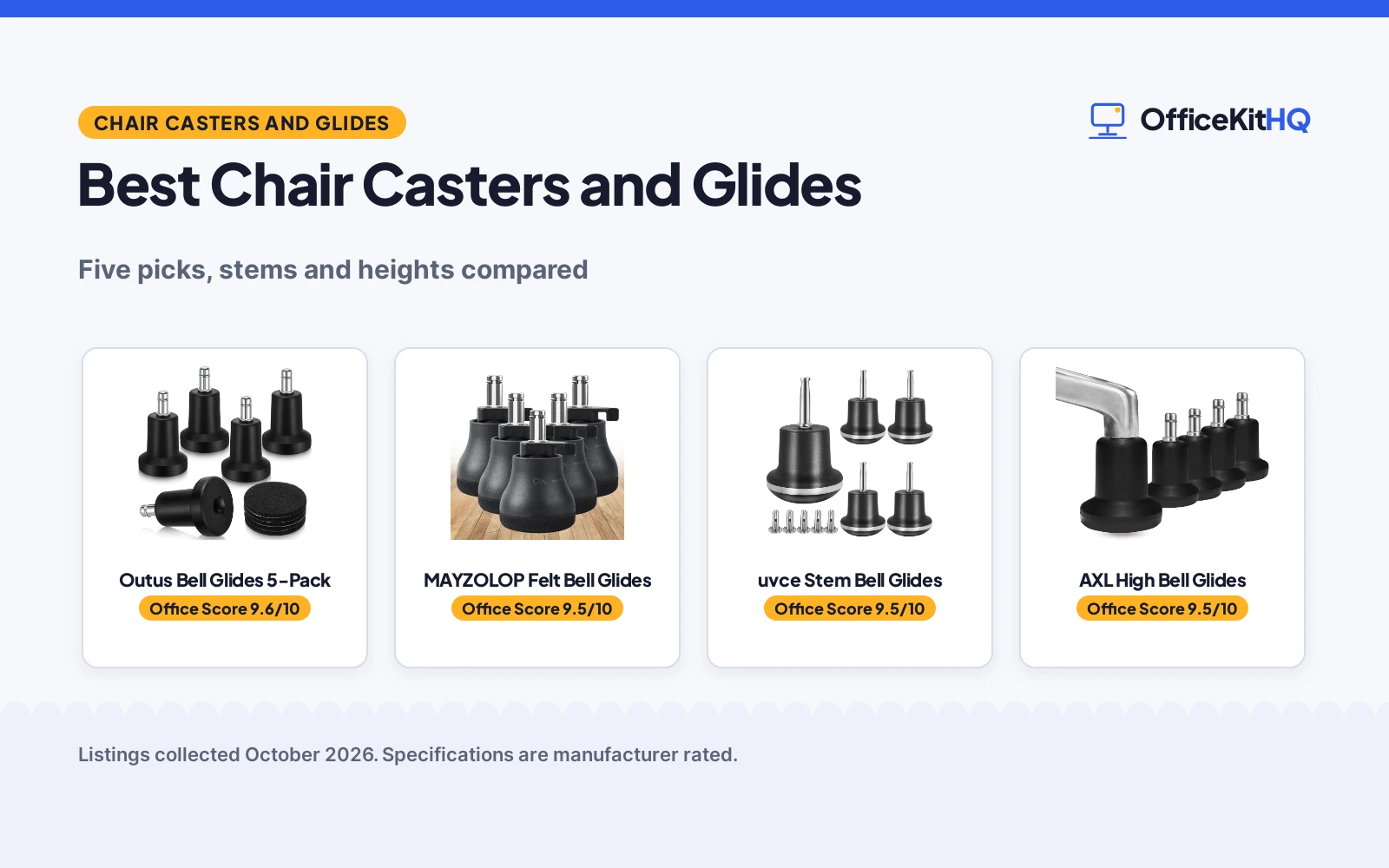Best Chair Casters and Glides (2026): 5 Picks Compared