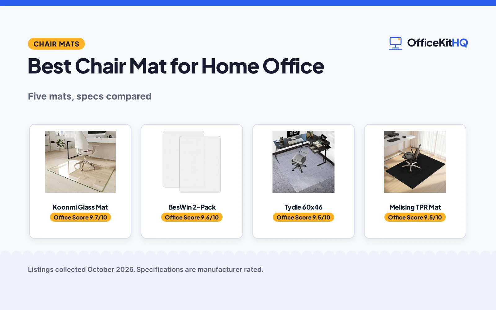 Best Chair Mat for Home Office (2026): 5 Compared