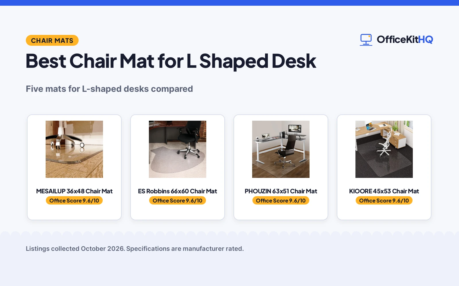 Best Chair Mat for L Shaped Desk (2026): 5 Mats Compared