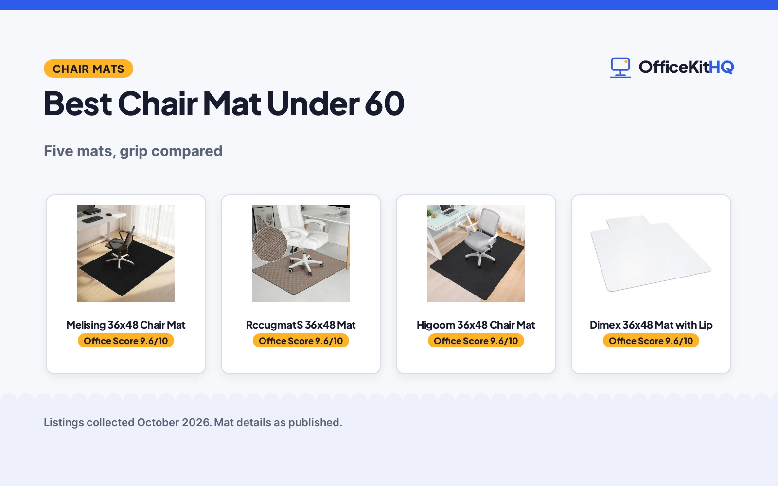 Best Chair Mat Under 60 (2026): 5 Compared