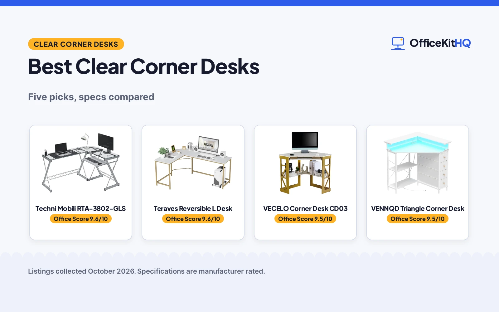 Best Clear Corner Desk (2026): 5 Desks Compared