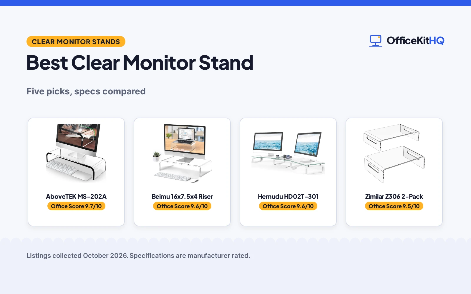 Best Clear Monitor Stand (2026): 5 Acrylic and Glass Risers