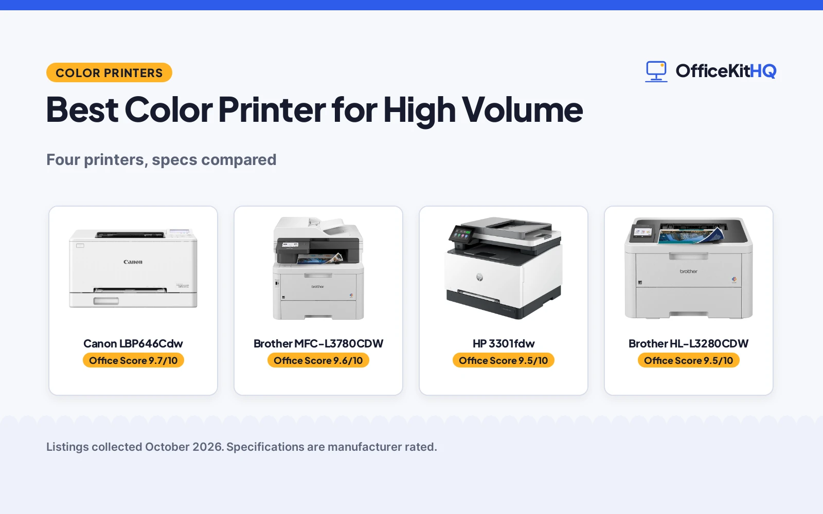 Best Color Printer for High Volume (2026): 4 Compared