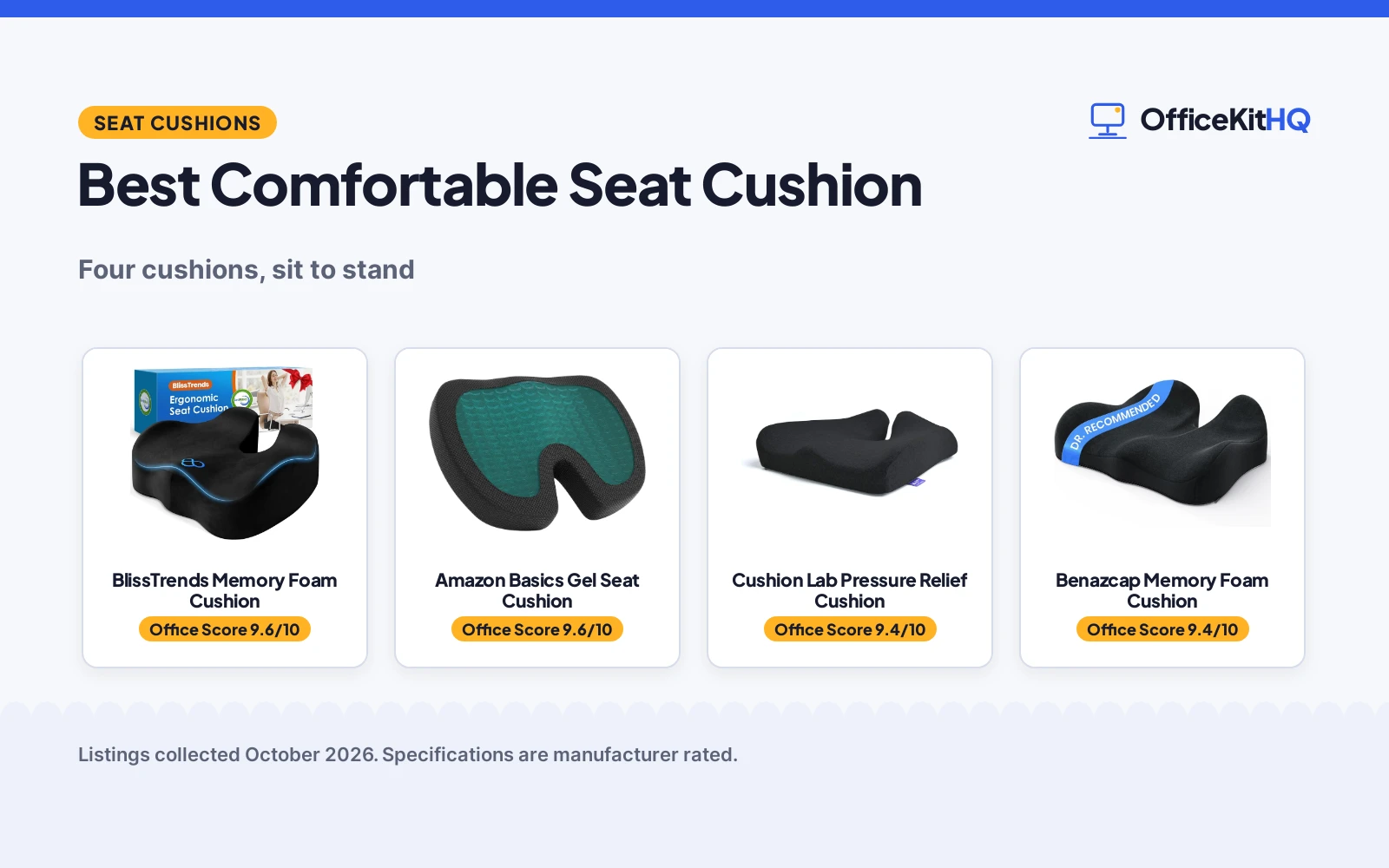 Best Comfortable Seat Cushion (2026): 4 Compared