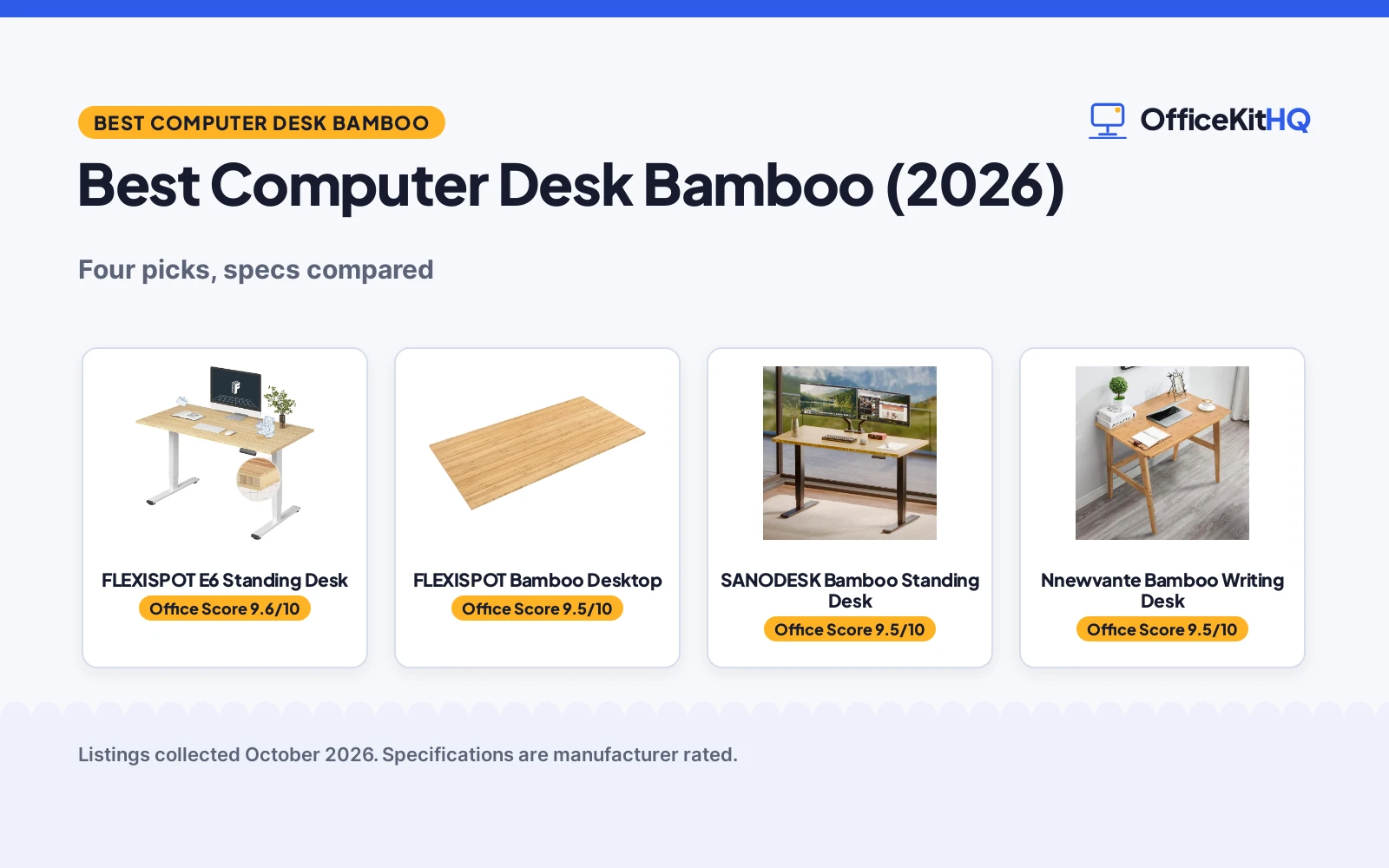 Best Computer Desk Bamboo (2026): 4 Picks Compared