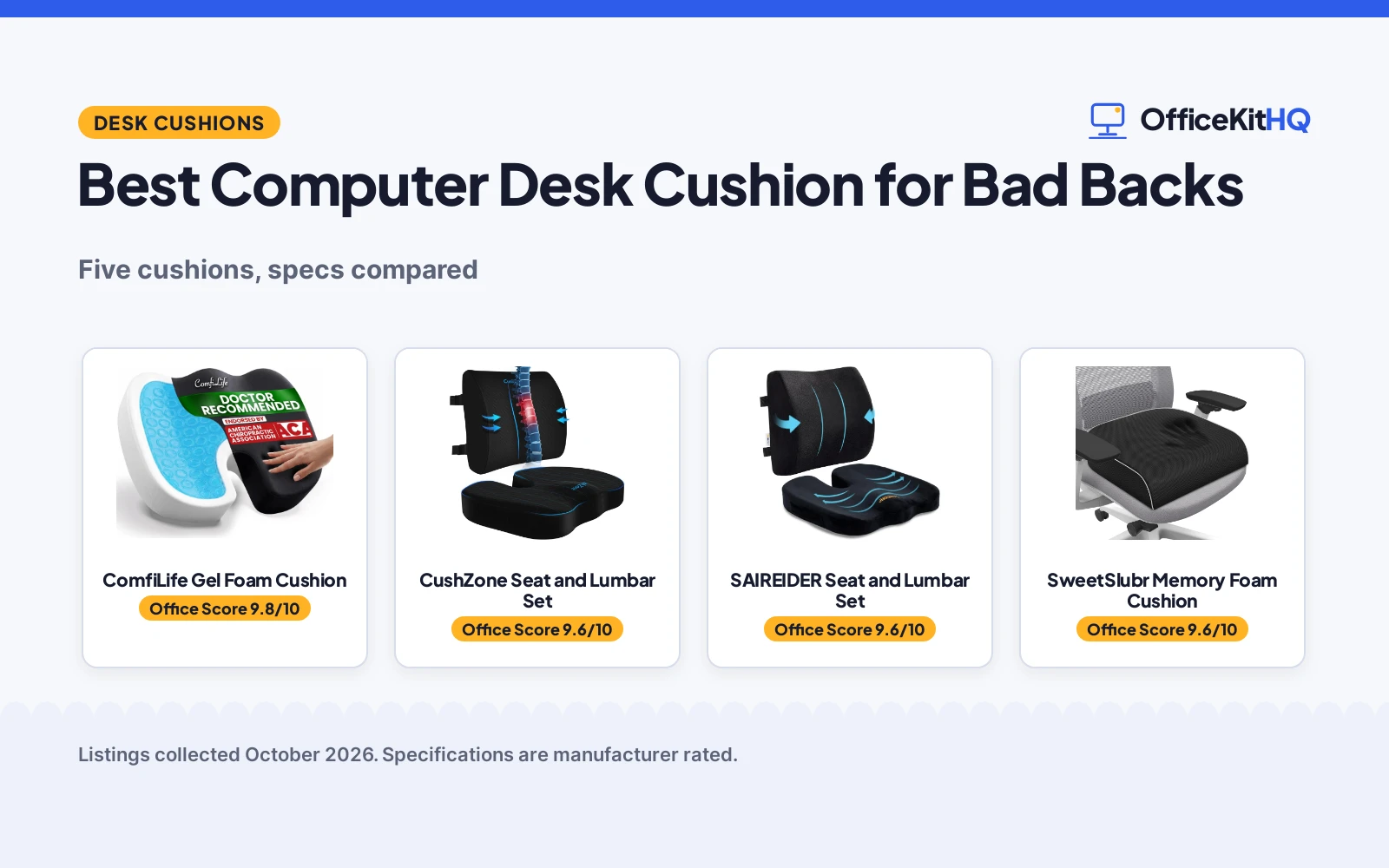 Best Computer Desk Cushion for Bad Backs (2026): 5 Compared