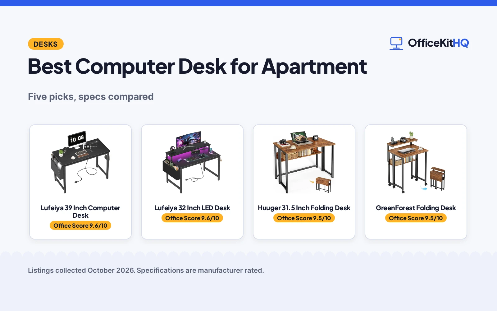 Best Computer Desk for Apartment (2026): 5 Compared