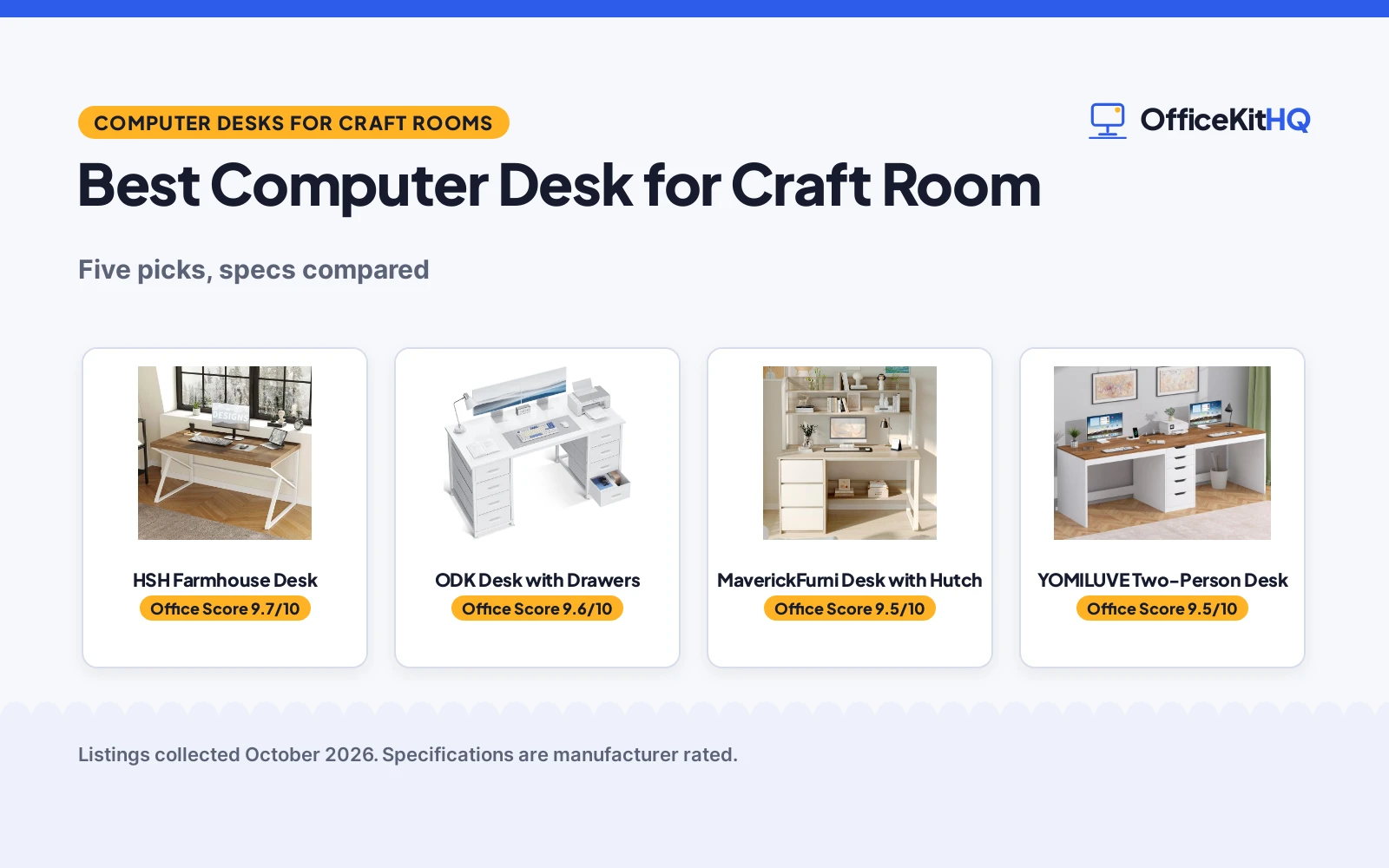 Best Computer Desk for Craft Room (2026): 5 Desks Compared
