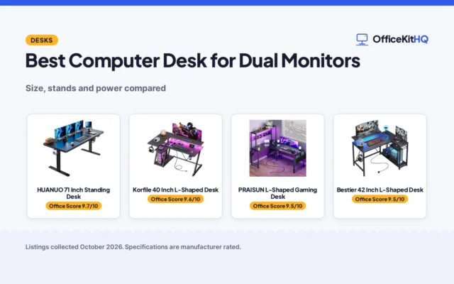 Best Computer Desk for Dual Monitors (2026): 5 Compared
