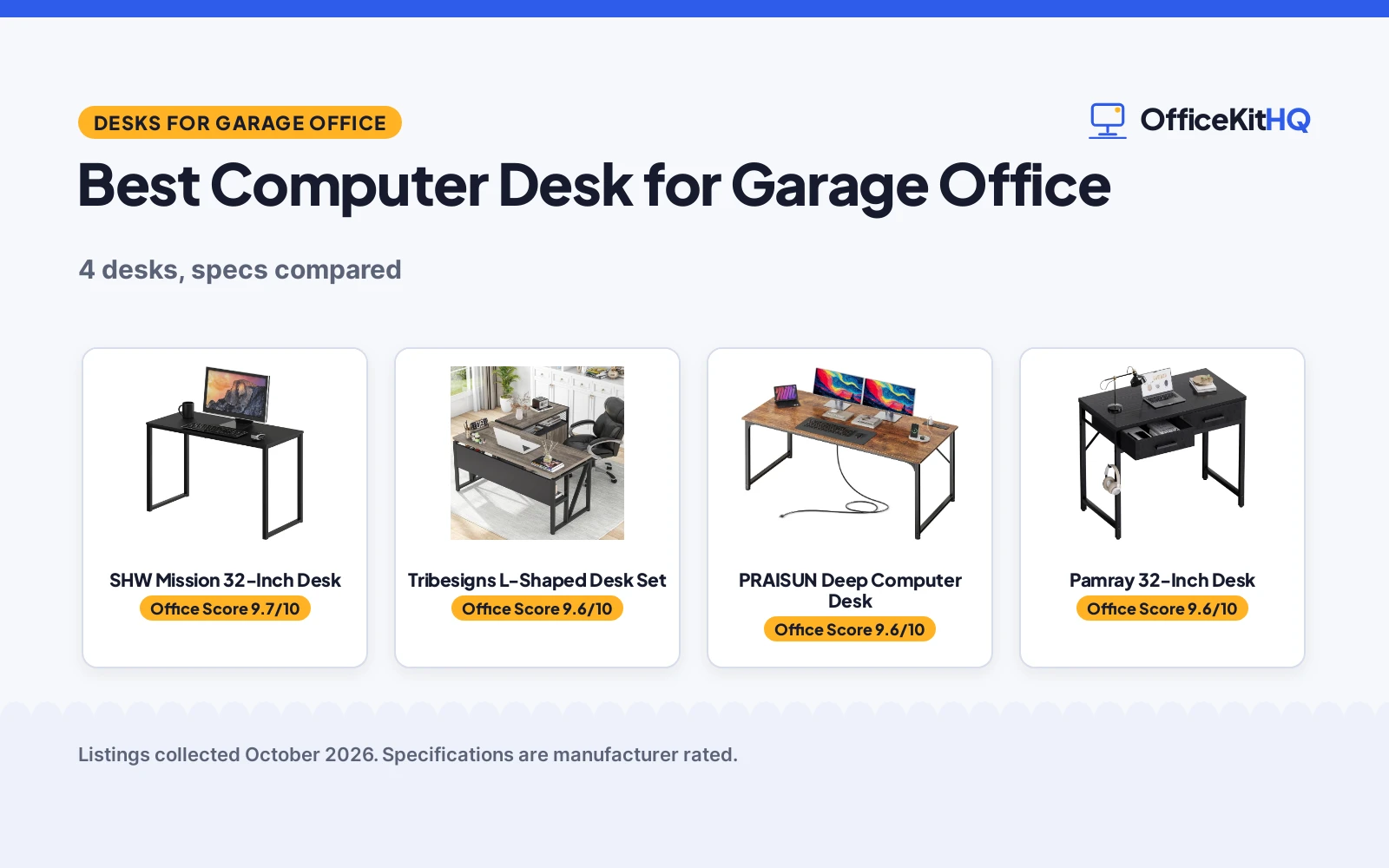 Best Computer Desk for Garage Office (2026): 4 Picks Compared