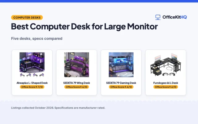 Best Computer Desk for Large Monitor (2026): 5 Desks Compared