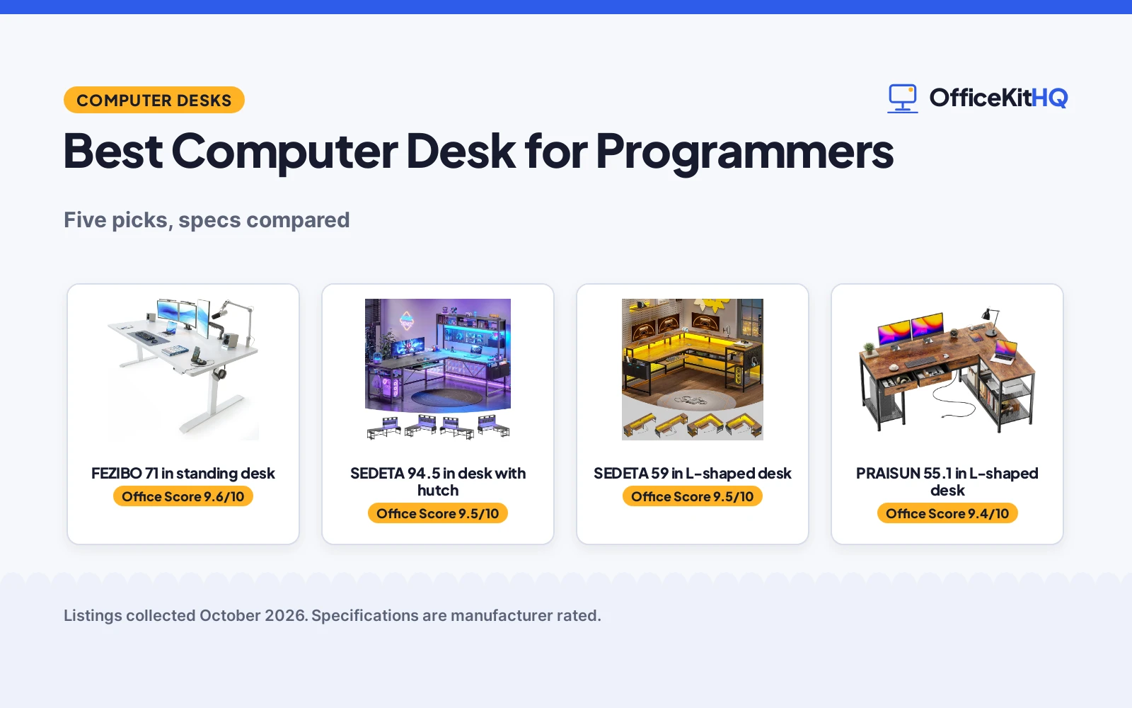 Best Computer Desk for Programmers (2026): 5 Picks Compared