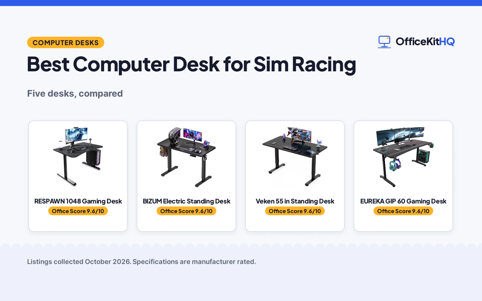 Best Computer Desk for Sim Racing (2026): 5 Compared